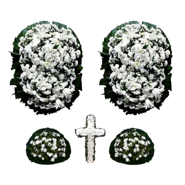 Coroa de Flores Nobre - Conjunto de flores platina